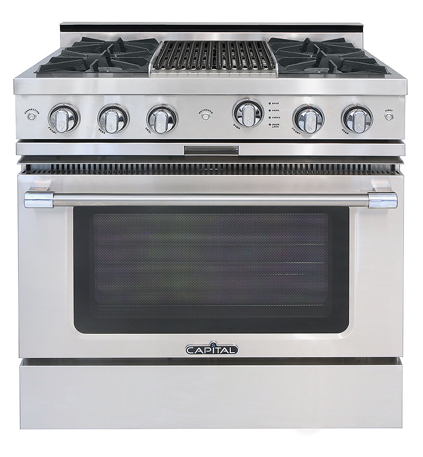 Capital Grand Chef 36" All Gas Range with 4 Open Burners and Grill