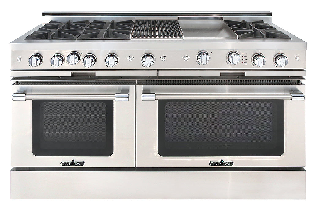 Capital Grand Chef 60" All Gas Range with 6 Open Burners, Grill and Griddle