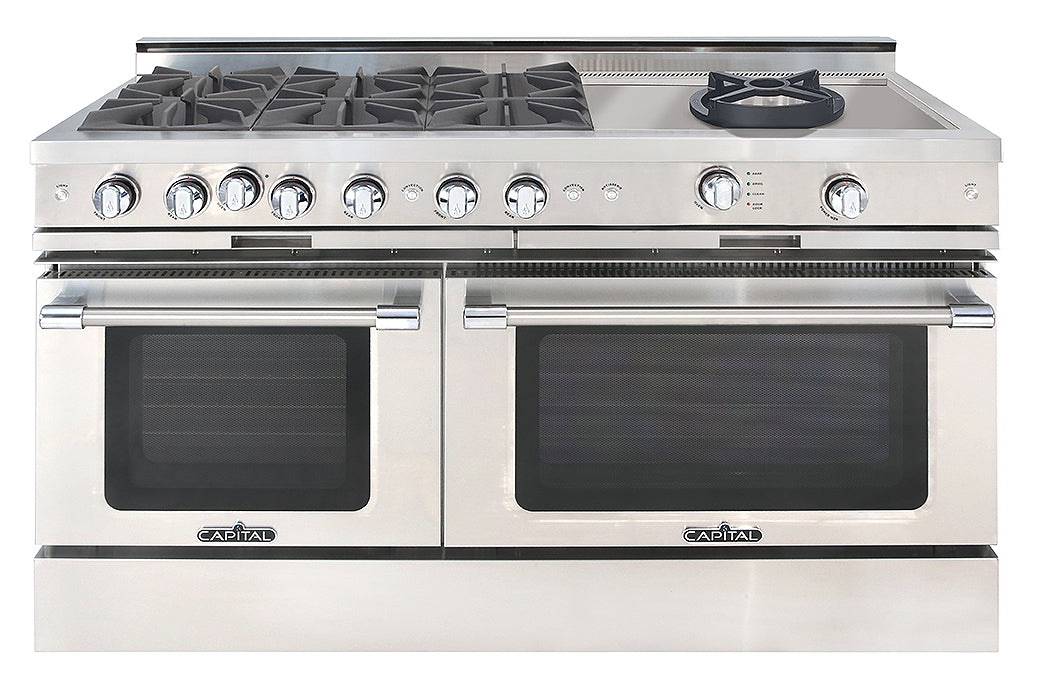 Capital Grand Chef 60" All Gas Range with 6 Open Burners and Wok Burner