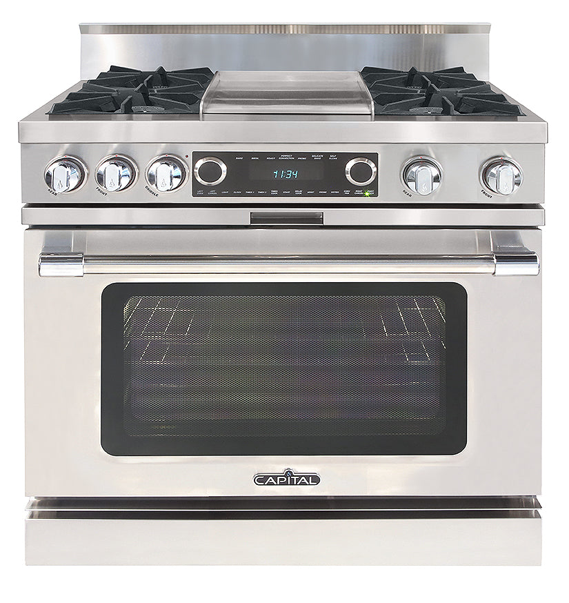 Capital Grand Chef 36" Dual Fuel Range with 4 Open Burners and Griddle