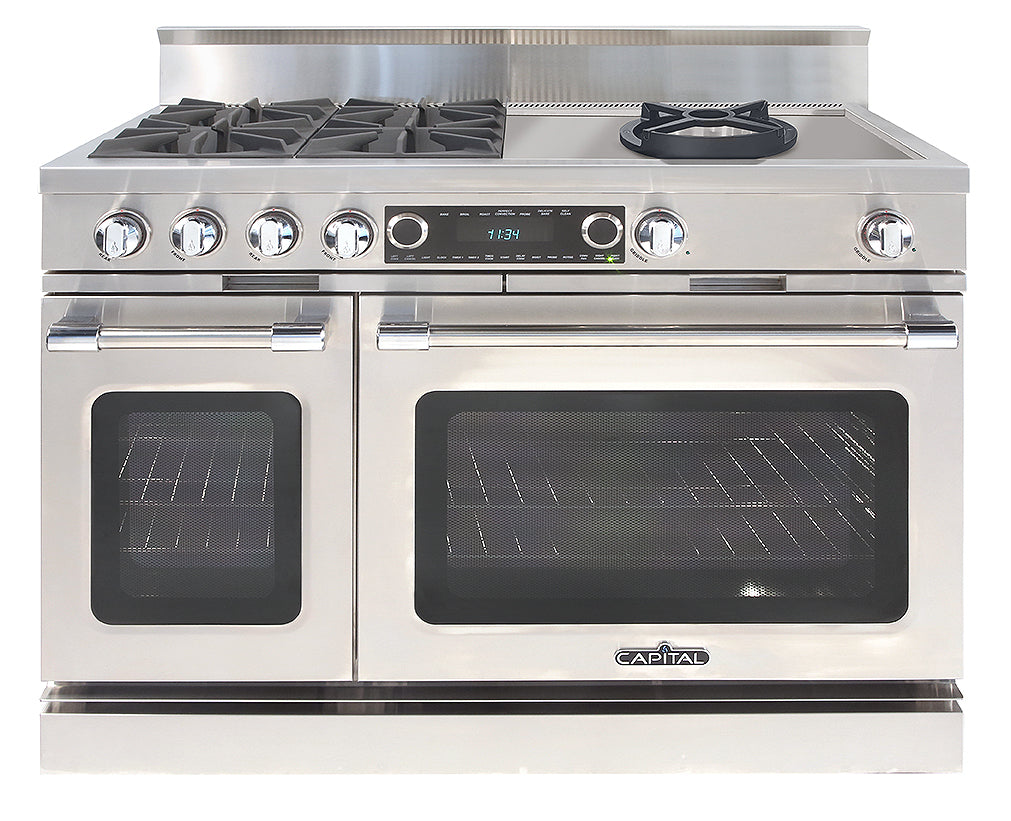 Capital Grand Chef 48" Dual Fuel Range with 4 Open Burners and Wok Burner