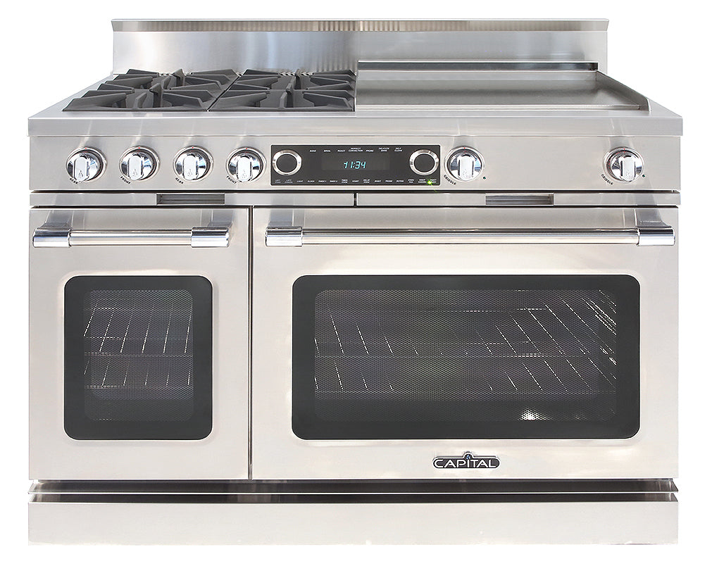 Capital Grand Chef 48" Dual Fuel Range with 4 Open Burners and Wide Griddle