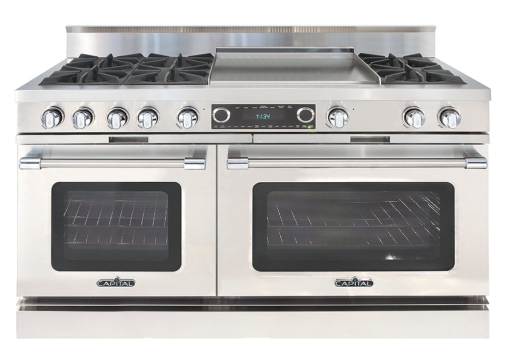 Capital Grand Chef 60" Dual Fuel Range with 6 Open Burners and Wide Griddle