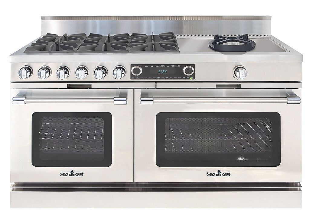 Capital Grand Chef 60" Dual Fuel Range with 6 Open Burners and Wok Burner