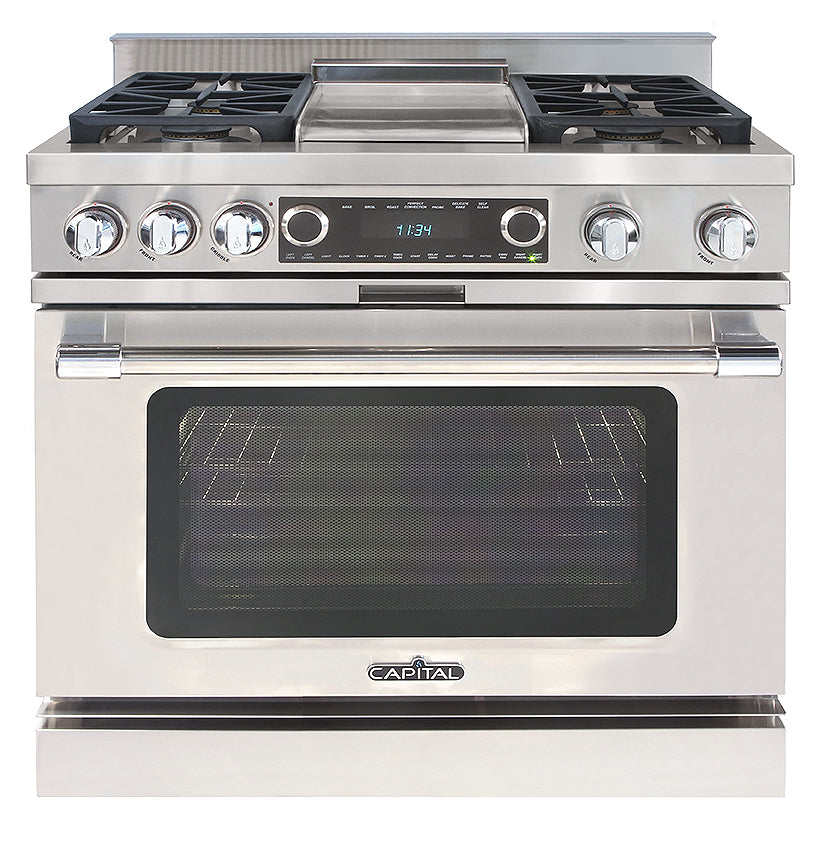 Capital Grand Chef 36" Dual Fuel Range with 4 Sealed Burners and Griddle