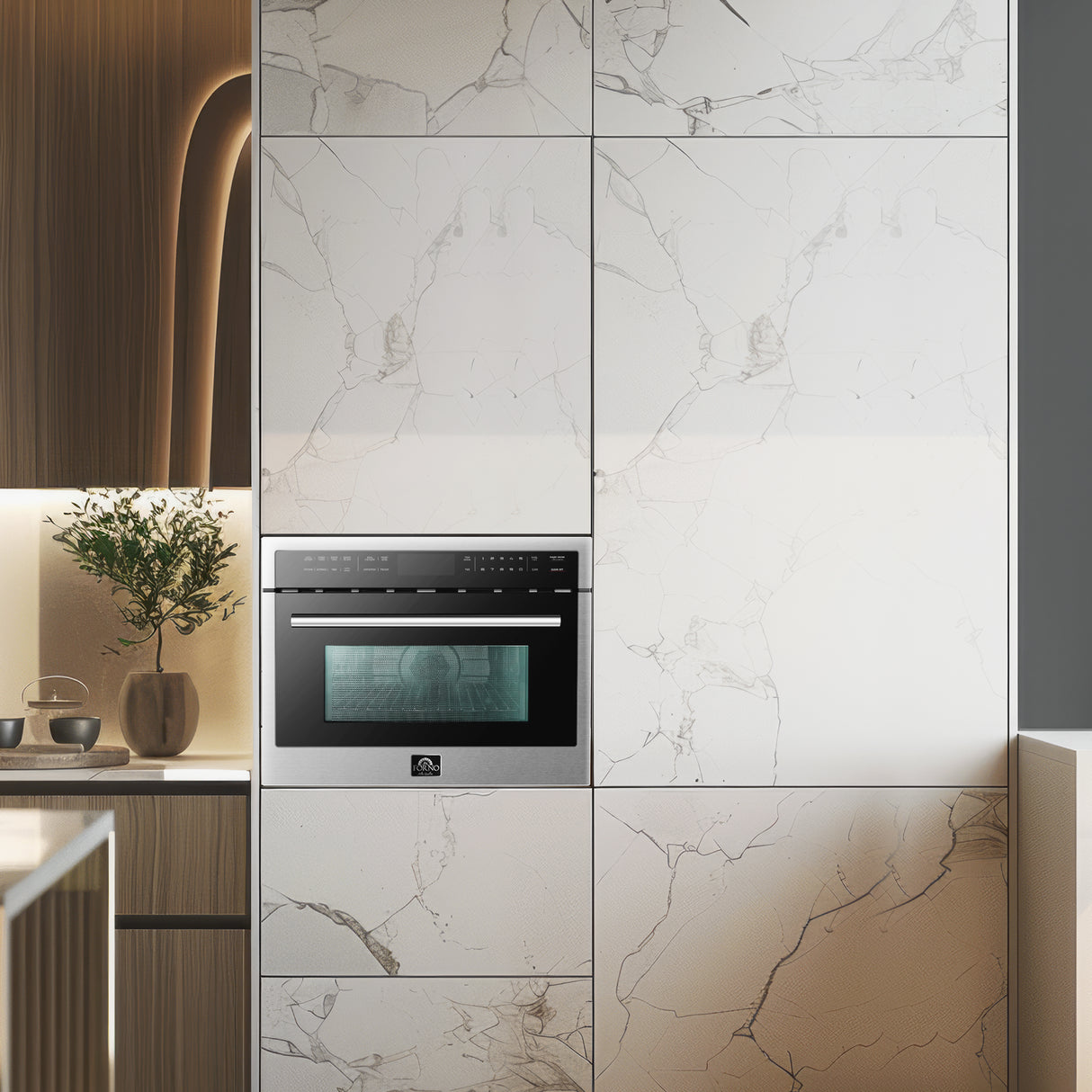 FORNO Oliena 24-inch 1750 W Compact Oven & 1000 W Microwave, 1.6 cu.ft.