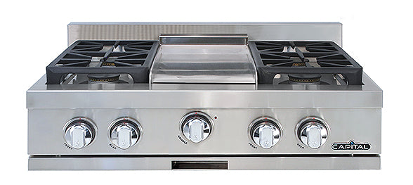 Capital  30" Gas Rangetop with 4 Sealed Burners and Griddle