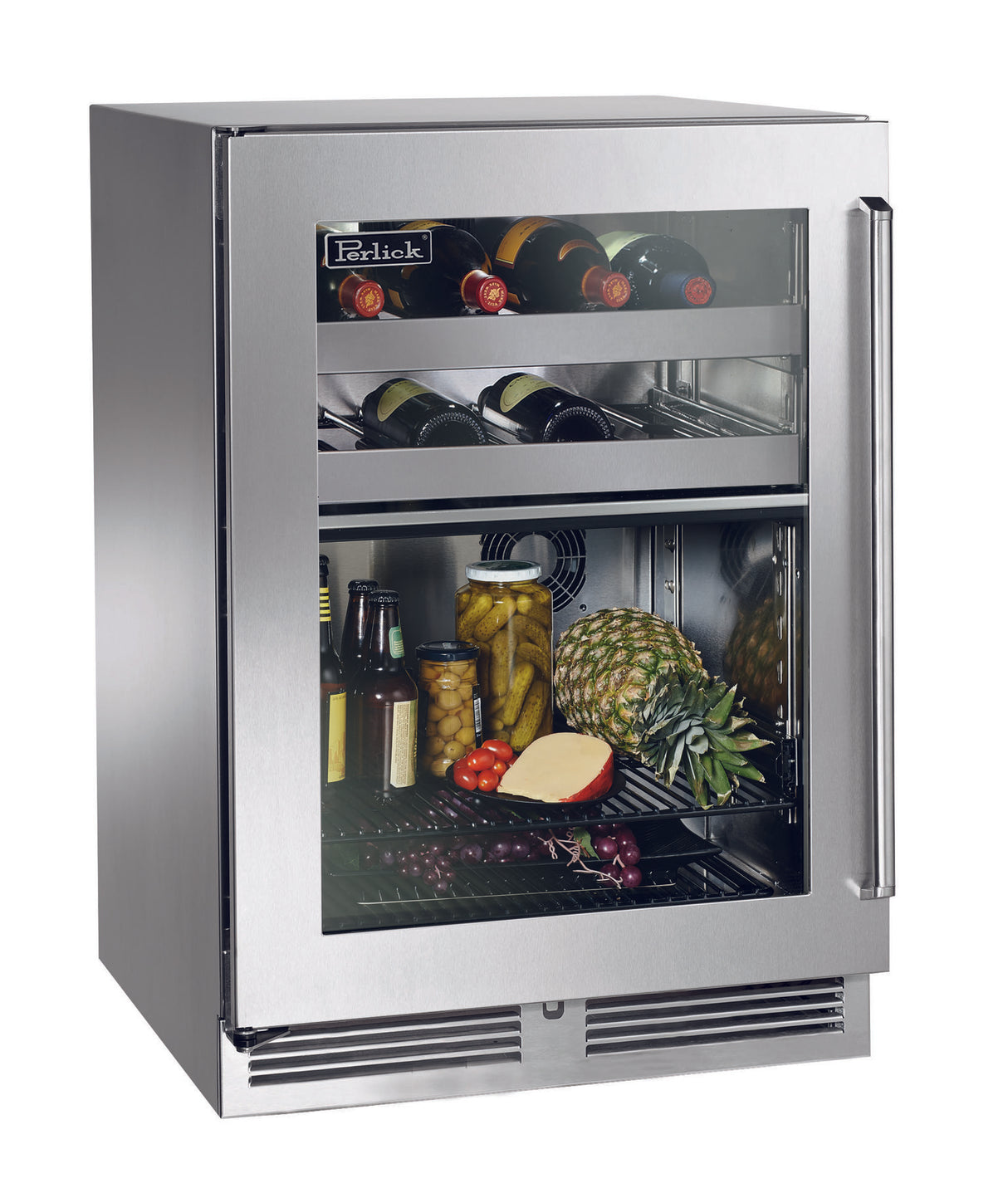 Perlick 24” Stainless Steel Glass Indoor Refrigerator/Wine Reserve