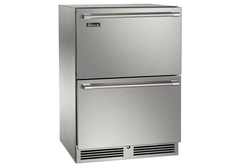Perlick 24” Stainless Solid Outdoor Freezer Refrigerator Drawers