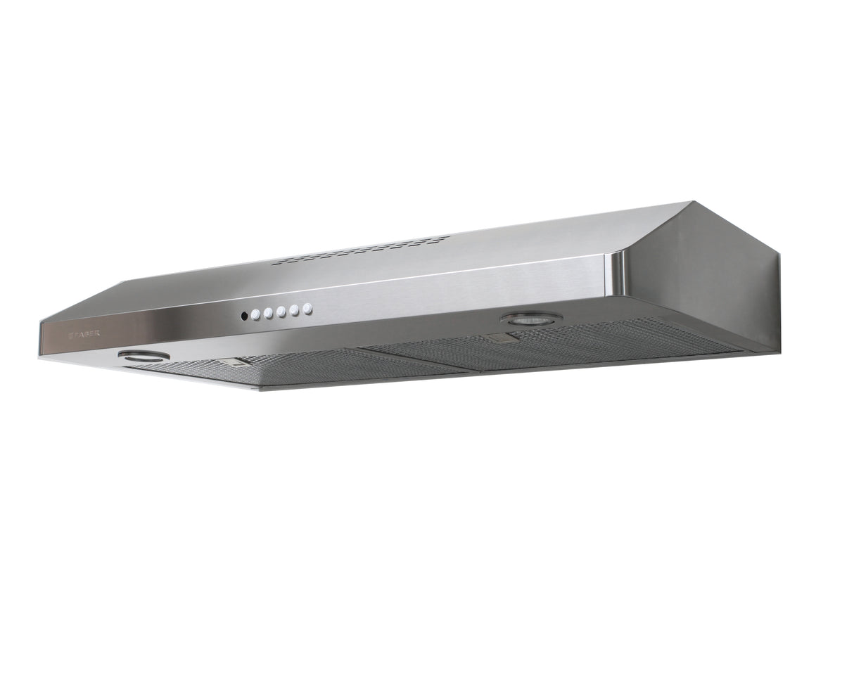 Faber Levante 2 Pro Silo hood in stainless steel with buttons and lights