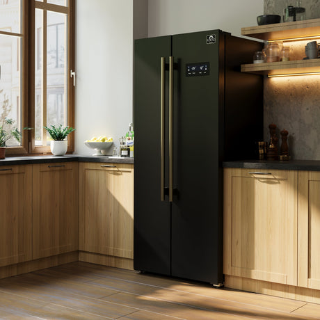 Side-by-side black Forno Refrigerator