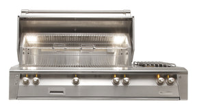 Stainless Steel Alfresco 56 inch built-in grill with rotisserie and side burner