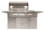 Alfresco 56" Freestanding Grill with Side Burner, LP