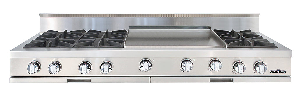 Capital  60" Gas Rangetop with 6 Open Burners and Wide Griddle