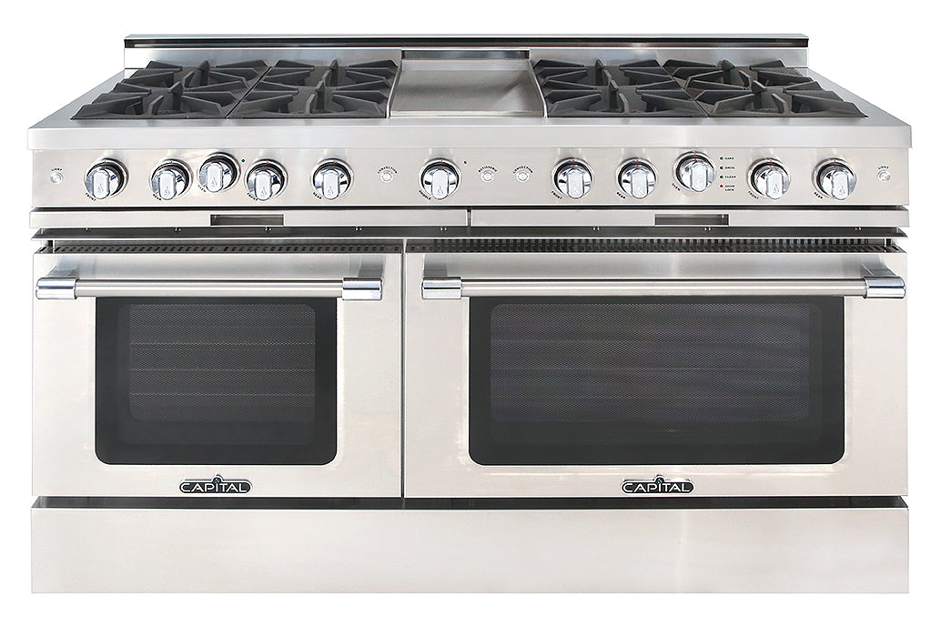 Capital Grand Chef 60" All Gas Range with 8 Open Burners and Griddle