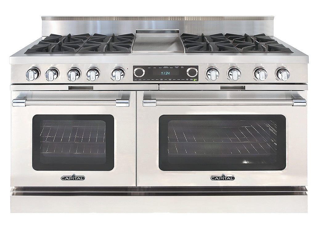 Capital Grand Chef 60" Dual Fuel Range with 8 Open Burners and Griddle