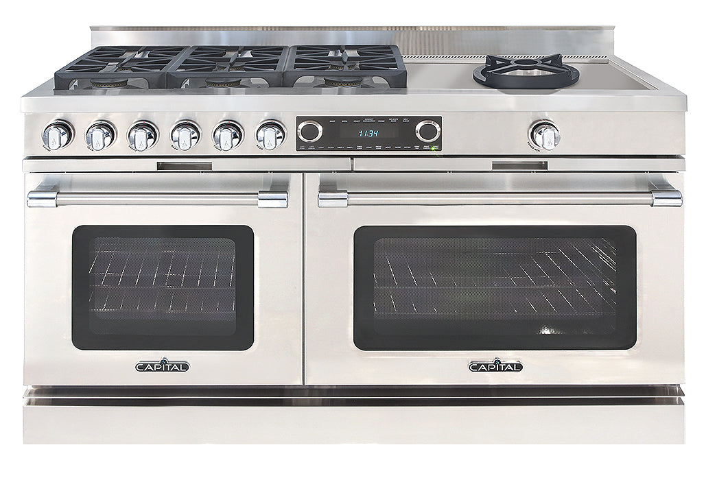 Capital Grand Chef 60" Dual Fuel Range with 6 Sealed Burners and Open Wok Burner