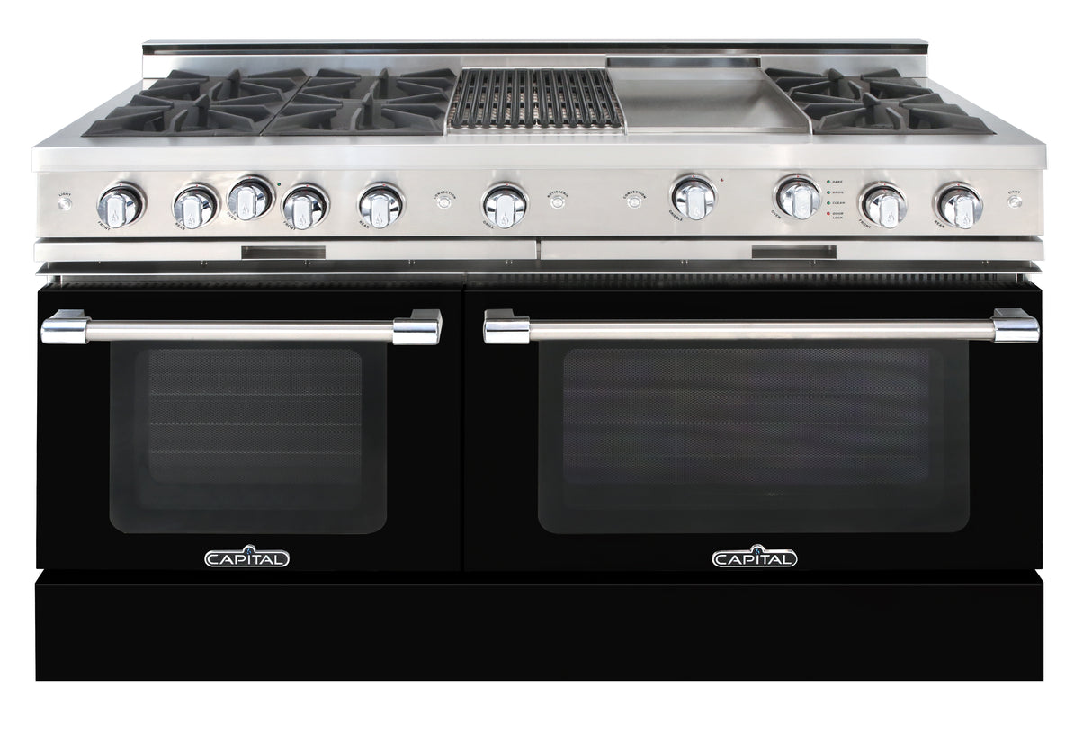 Capital Grand Chef 60" Dual Fuel Range with 6 Open Burners, Grill and Griddle