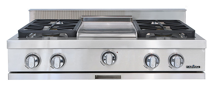 Capital  36" Gas Rangetop with 4 Sealed Burners and Griddle