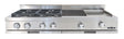Capital stainless steel gas range top with multiple burners and grills on a white background