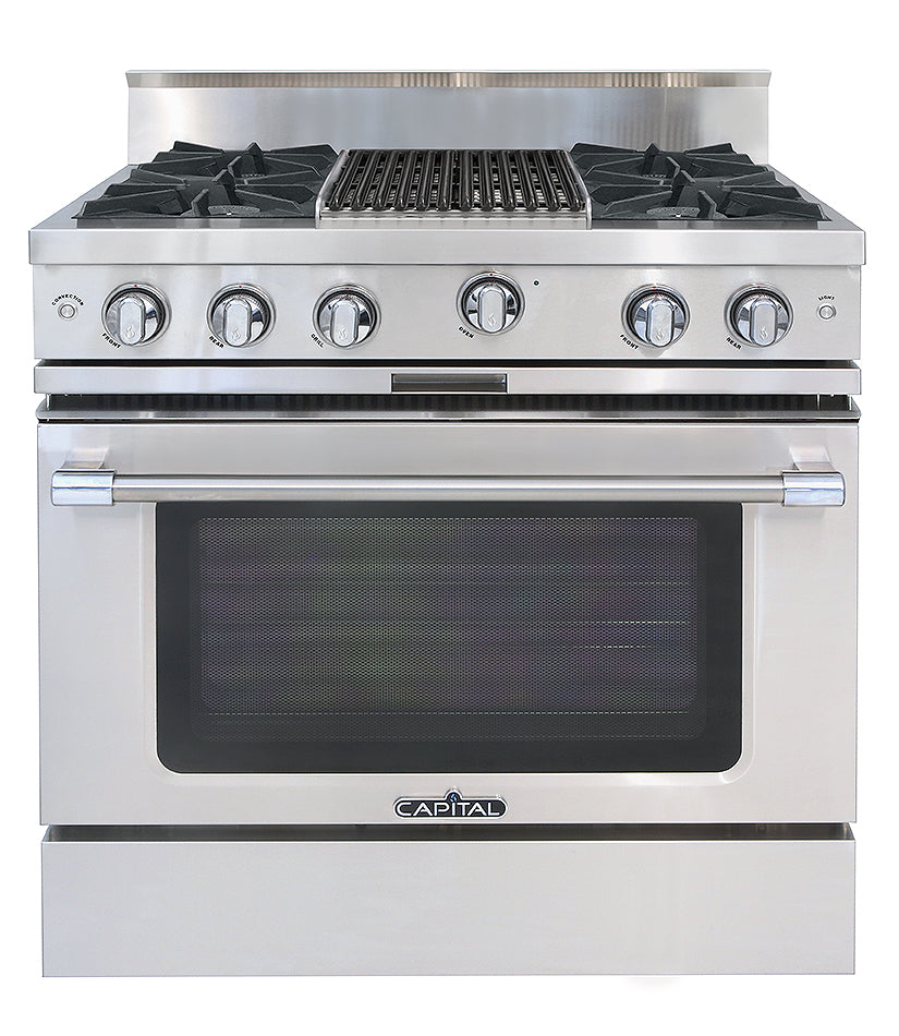 Capital Classic Chef 36" All Gas Range with 4 Open Burners and Grill