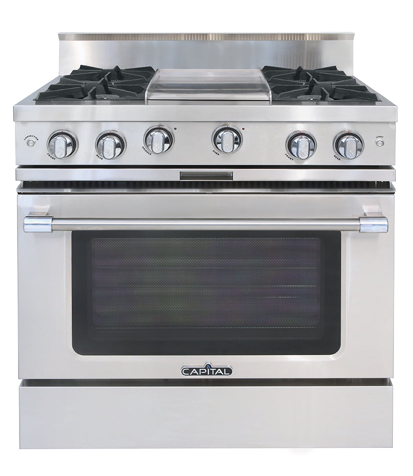 Capital Classic Chef 36" All Gas Range with 4 Open Burners and Griddle