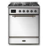 ILVE Majestic II 30” Dual Fuel Range 5 Sealed Burners, Solid Door, Stainless Steel, Burnished Knobs-LP