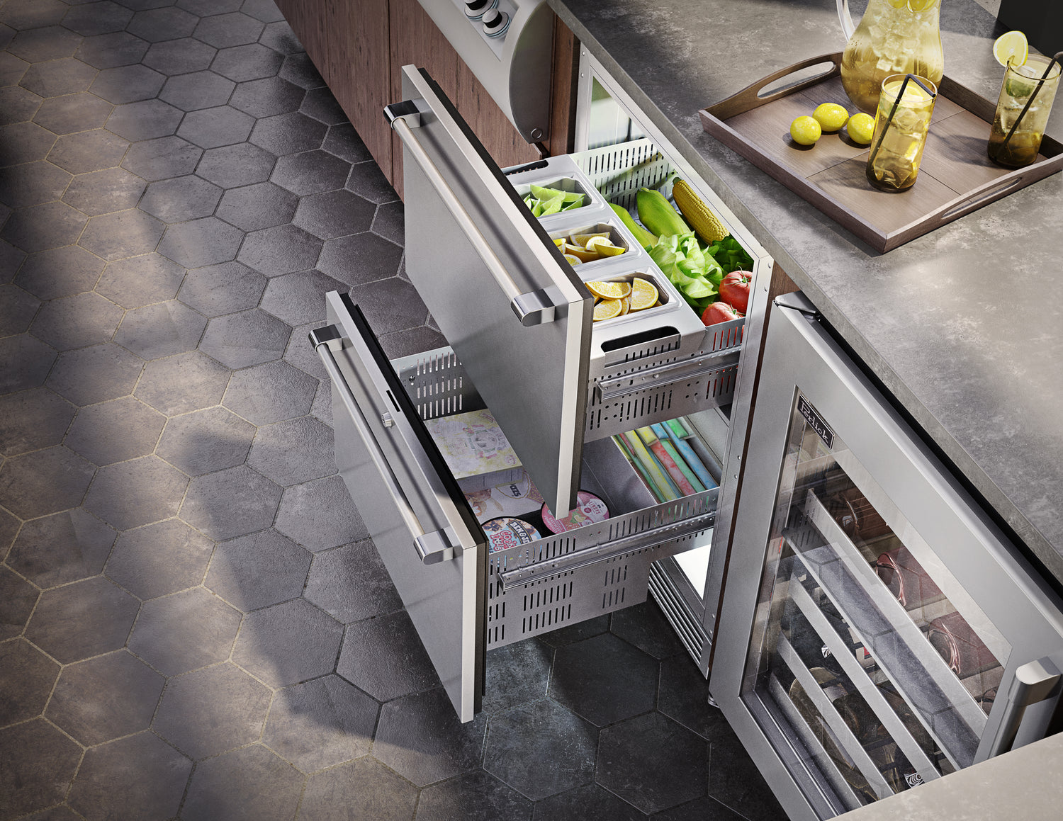 Perlick 24” Stainless Solid Indoor Refrigerator Drawers